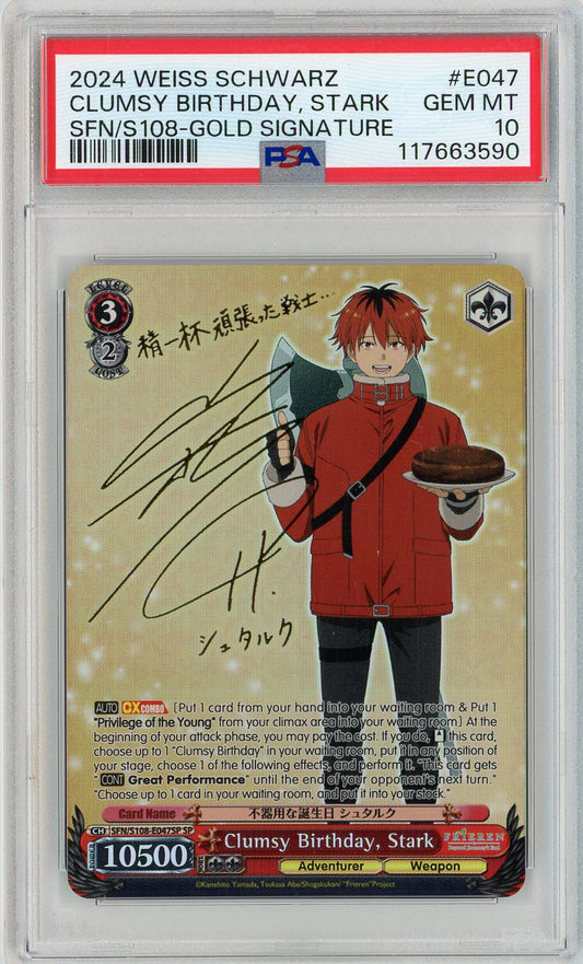 PSA 10 GEM MINT - Clumsy Birthday, Stark (SP) - Frieren: Beyond Journey’s End
