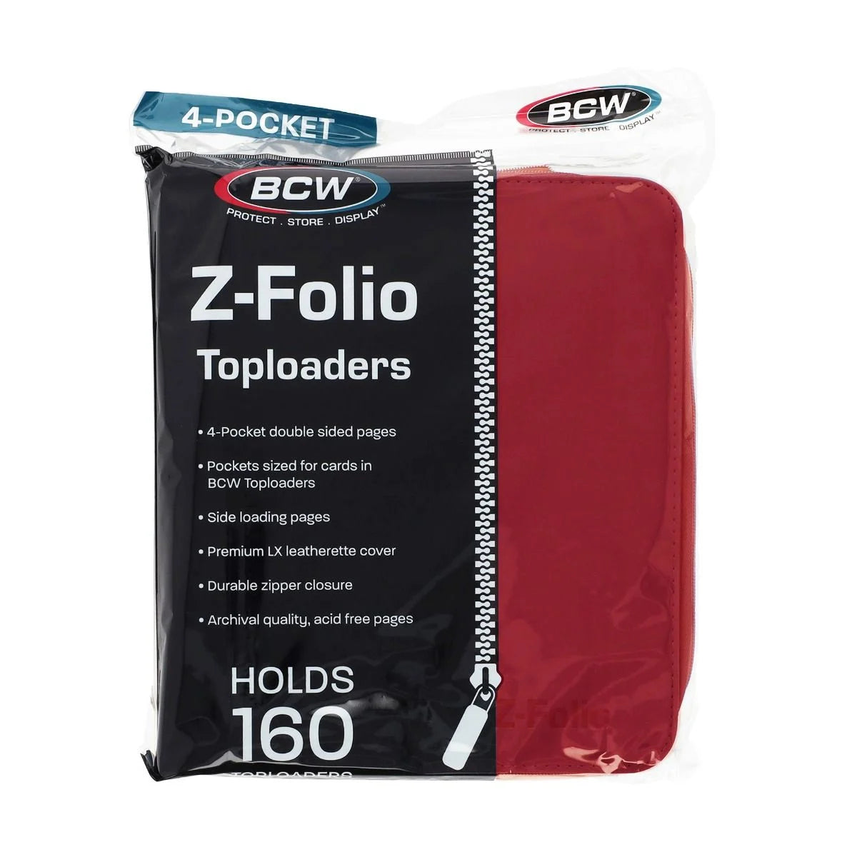 BCW SUPPLIES: Z-FOLIO Zippered LX Toploader Binder